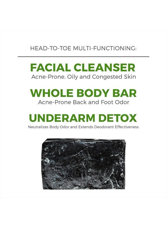 rustic maka Activated Charcoal + Clay Natural Soap Bar, DETOX + CLEANSE, for Acne, Problem Skin, Excess Oil Control, Face, Body and Underarm Detox, Oily to Normal Skin - Image 4