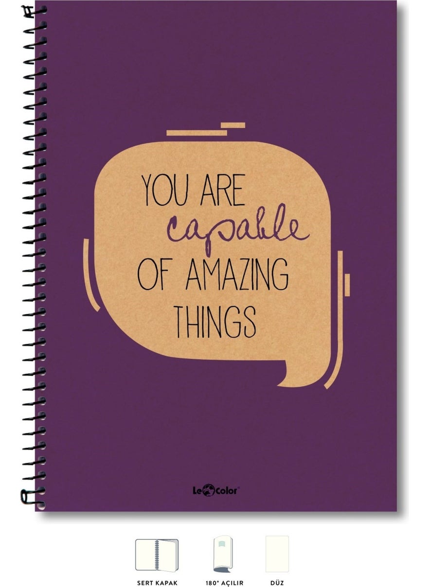 Le Color A4 Notebook Plain 200 pages Purple Eco  - Image 1