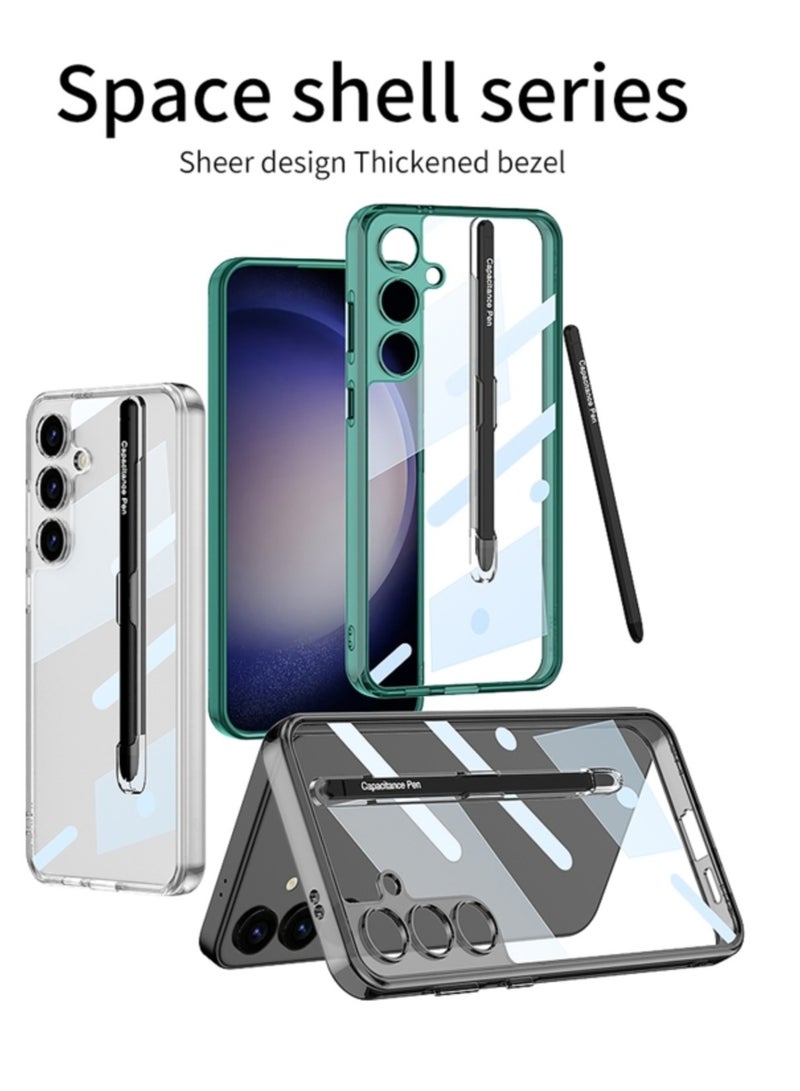 GKK Transparent Crystal Protection Case Compatible with Samsung Galaxy S25 Plus (2025) All in 1 [S Pen Holder & S Pen] Anti-Yellowing, Shockproof Full Coverage Slim and Hard Phone Cover - S Pen included - Image 2