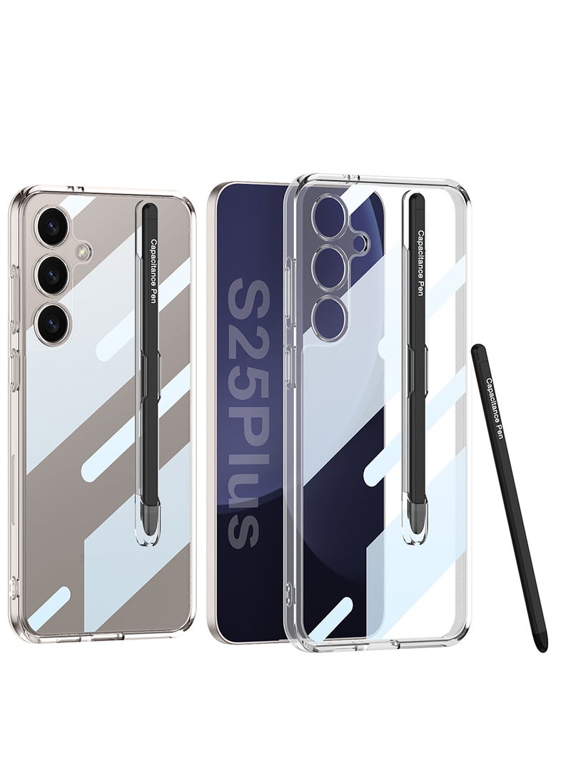 GKK Transparent Crystal Protection Case Compatible with Samsung Galaxy S25 Plus (2025) All in 1 [S Pen Holder & S Pen] Anti-Yellowing, Shockproof Full Coverage Slim and Hard Phone Cover - S Pen included - Image 1
