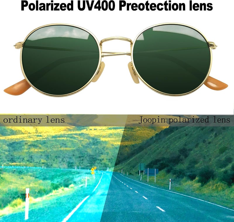 Joopin Vintage Round Sunglasses Men Women Polarized UV400 Protection Metal Frame Circle Oval Retro Sun Glasses Unisex Unisex - Image 3