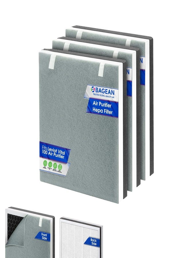 Bagean Vital 100 Replacement Filter for Levoit Air Purifier Compatible with Levoit Filter Replacement - Certified H13 True HEPA with Activated Carbon Filters 99.97% Particles and Purifies Air (3-Pack) - Image 1