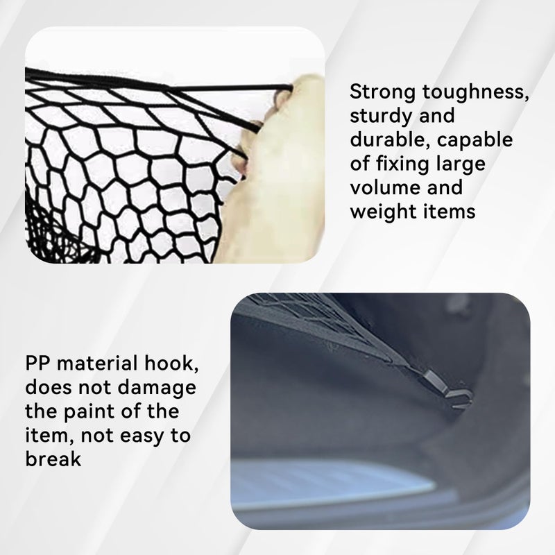 Tioollev Elastic Cargo Net for SUV,Adjustable Elastic Trunk Mesh Nets with Hook Universal for SUV - Organizer 32" x 24" Stretch to 63"x43",Truck Bed Tailgate Netting Accessories (31.5 * 24inch) - Image 5