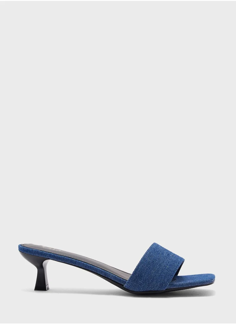 ELLA One Strap Low Heel Mule Sandal
