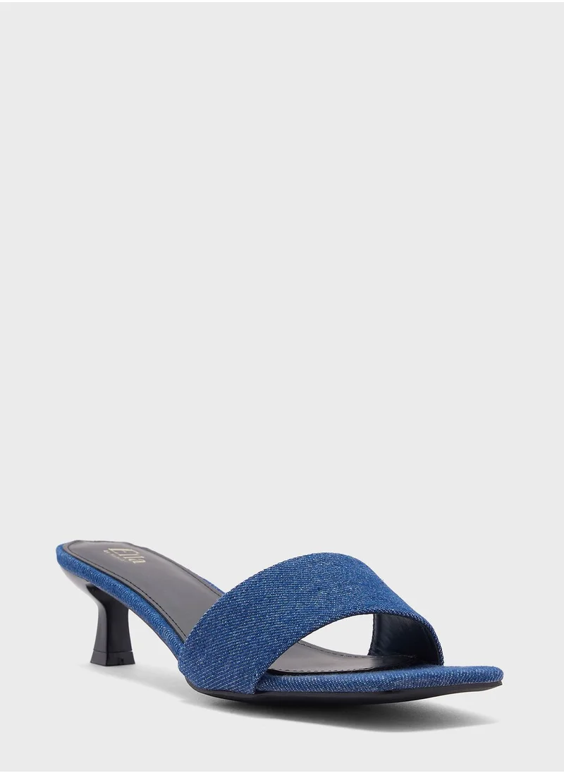 ELLA One Strap Low Heel Mule Sandal