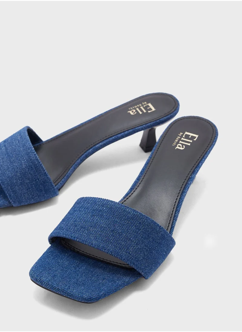 ELLA One Strap Low Heel Mule Sandal