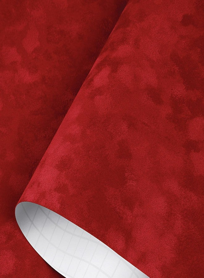Decotalk Velvet Drawer Liners for Cabinets Adhesive Shelf Liner Red Felt Shelf Liners Self Adhesive Velvets Lining 15.7x120 Inch Red Felt Fabric Drawer Lining Velvet Contact Paper for Cabinets - Image 1