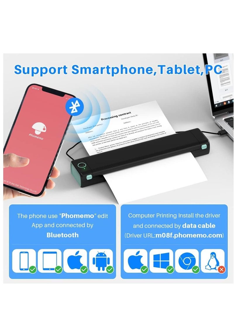 Phomemo M08F A4 Portable Printer, 2022 Upgrade Lightweight and Compact Thermal Mobile Printer - Image 3