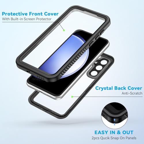 Lanhiem for Samsung Galaxy S23 FE Case, IP68 Waterproof Dustproof with Built-in Screen Protector, Heavy Duty Full Body Protective Phone Case for Galaxy S23 FE 5G, Black - Image 4