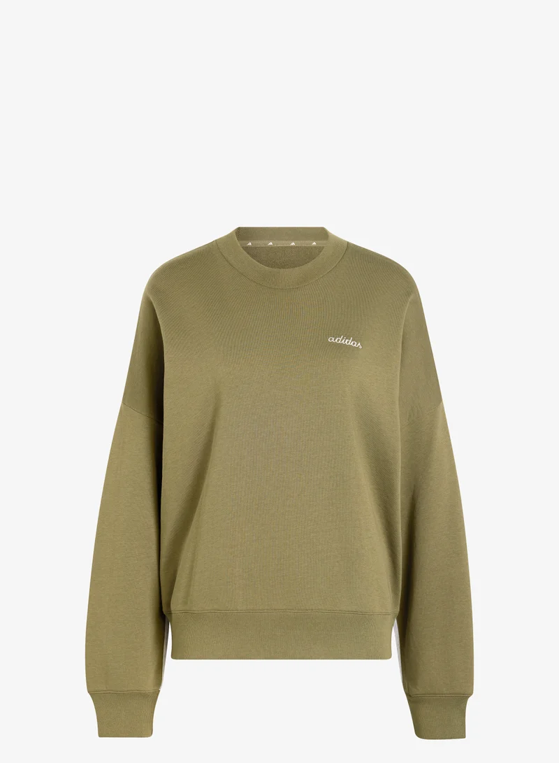 Adidas Seasonal Essentials Colorpop Sweatshirt with Embroidered Graphic