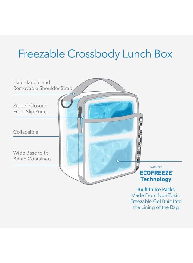 PACKIT ® Freezable Crossbody Lunch Box, Almond, Built with ECOFREEZE® Technology, Fully Freezable, Collapsible, Reusable, With Top Handle, Front Slip Pocket. Effortlessly Carry, Fresh Every Time. - Image 2