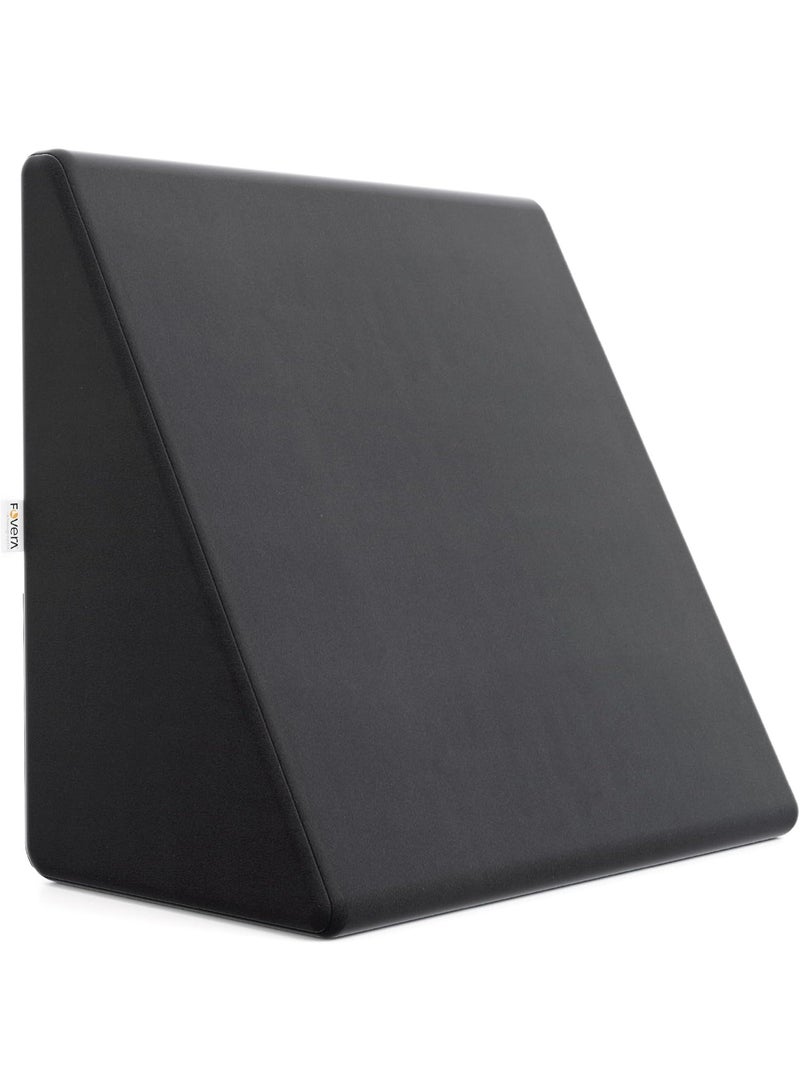 فوفيرا وسادة إسفينية للسرير، دعامة ظهر من إسفنج الذاكرة التقويمي للسرير، لعلاج ارتجاع المريء، والشخير، ومرض الارتجاع المعدي المريئي، ورفع الساق (رمادي غامق، 18 طول × 17.5 عرض × 11 ارتفاع بوصة) - Image 1