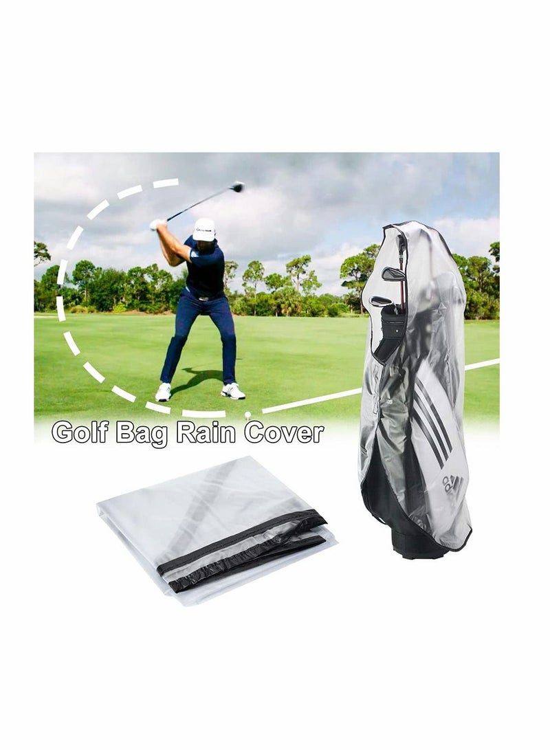 KASTWAVE Golf Bag Rain Cover, KASTWAVE PVC Trolley Rain cover Rain Hood Waterproof Windproof Translucent PVC Golf Cart Travel Bag Rain Hood Portable Golf Rain Hood for Golf Bags Push Carts - Image 3