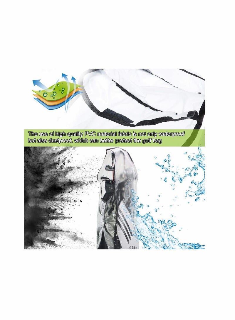 KASTWAVE Golf Bag Rain Cover, KASTWAVE PVC Trolley Rain cover Rain Hood Waterproof Windproof Translucent PVC Golf Cart Travel Bag Rain Hood Portable Golf Rain Hood for Golf Bags Push Carts - Image 4