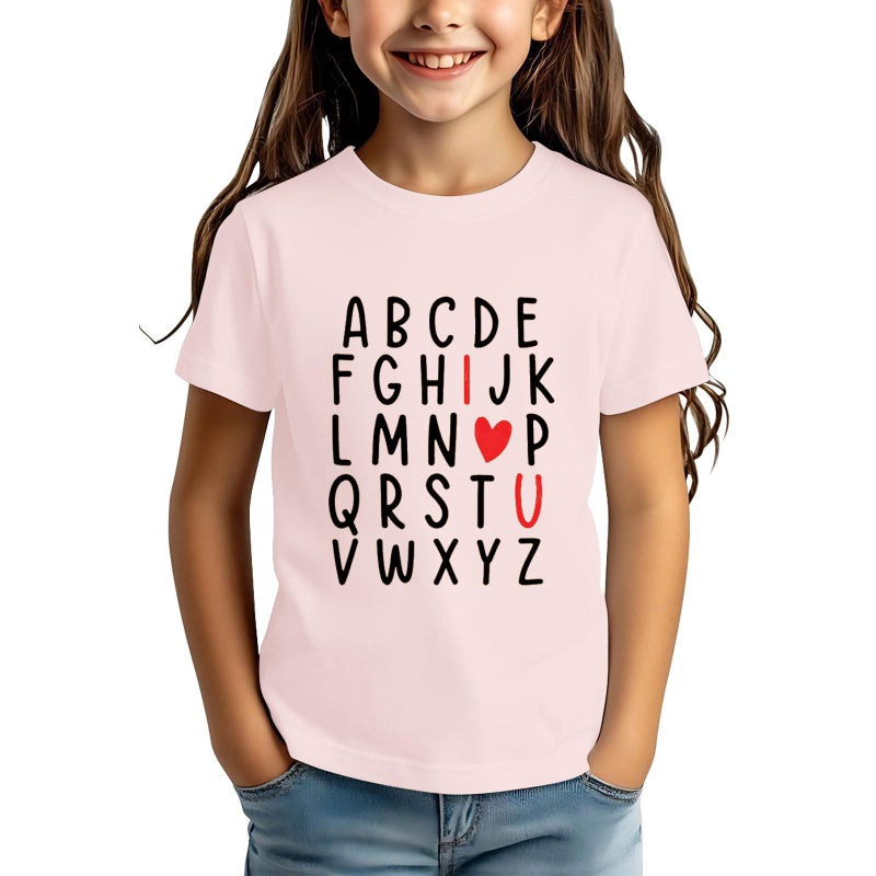 Grezea Kids Valentines Shirtï¼šValentine Cute Love Heart Graphic T-Shirt Valentine's Day Outfit Love Heart Tee Pink - Image 2