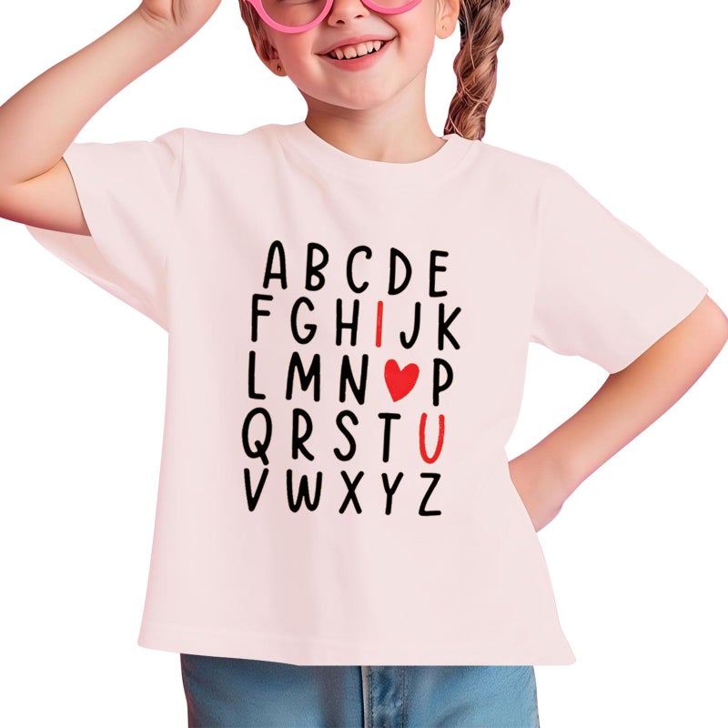 Grezea Kids Valentines Shirtï¼šValentine Cute Love Heart Graphic T-Shirt Valentine's Day Outfit Love Heart Tee Pink - Image 3