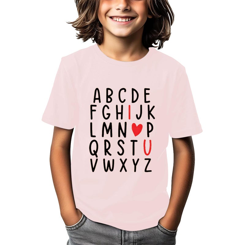 Grezea Kids Valentines Shirtï¼šValentine Cute Love Heart Graphic T-Shirt Valentine's Day Outfit Love Heart Tee Pink - Image 4