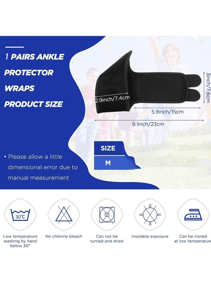 Y&D Children's Ankle Support,2 Pairs of Sports Anti-Sprain Protector Brace Adjustable Foot Protection Fixed Belt Breathable Pressure Support (M) - Image 5