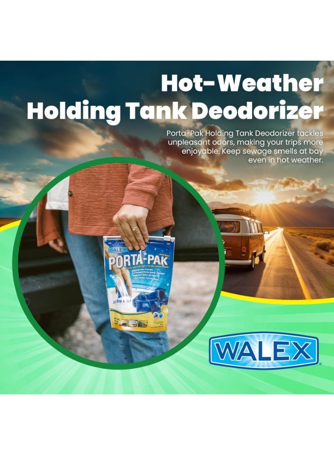 WALEX Walex Porta-Pak Black Holding Tank Deodorizer & Portion Control System Drop-Ins - Rapid Breakdown of Waste & Paper, Odor Prevention, Cleans Tank & Sensors - Fresh Scent, 10-Pack  - Image 2