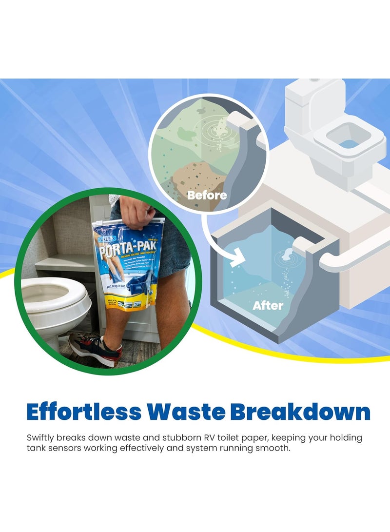 WALEX Walex Porta-Pak Black Holding Tank Deodorizer & Portion Control System Drop-Ins - Rapid Breakdown of Waste & Paper, Odor Prevention, Cleans Tank & Sensors - Fresh Scent, 10-Pack  - Image 4