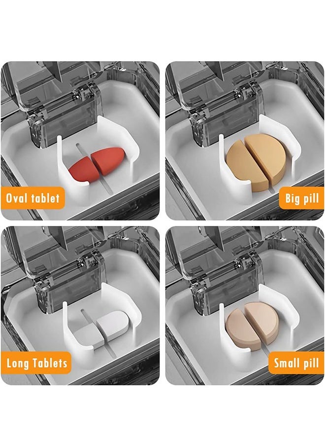 Generic - حافظات حبوب الدواء ومقسماتها، منظم حبوب الدواء مع قاطعة حبوب الدواء وكسارة، 3 في 1 متعددة الوظائف لتقسيم حبوب الدواء وتقطيعها، علبة حبوب الدواء المحمولة للسفر لتخزين حبوب الدواء وطحنها وتقطيعها - Image 1