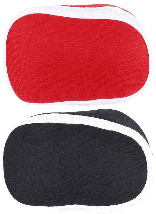 Neska Moda Baby Unisex Set Of 2 Pair Booties for 0 to 6 Months (Red,Black) -BT380andBT382 - Image 4