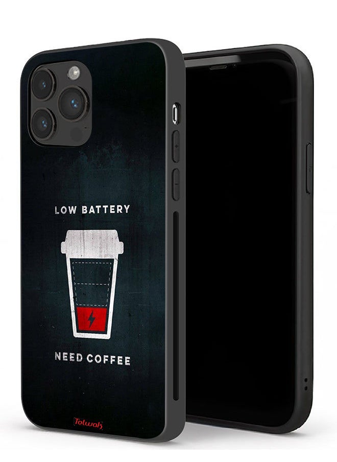 Tolwak Apple iPhone 13 Pro Protective Case Low Battery Need Coffee  - Image 1