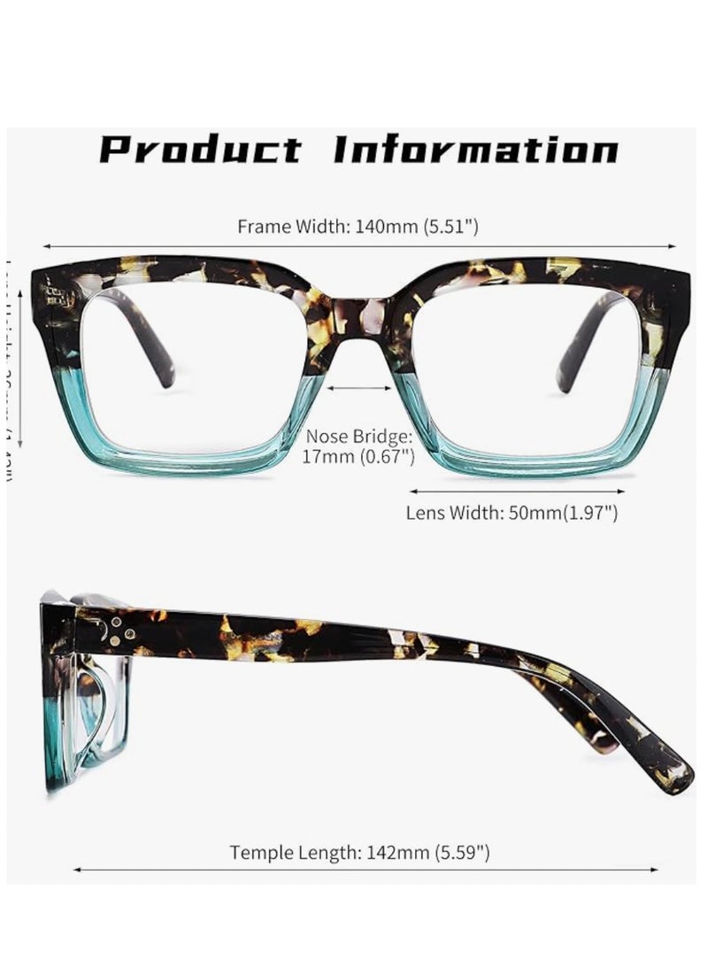 Booma Opticals LINA-Z +3.00  Reading Glasses for Women, Men or Unisex, Presbyopia Corrective Eyeglasses, Magnification Prescription Glasses, Oprah style BOLD Retro Frame, Anti-Blue Light Blocking Lenses, Specs for Eye Strain Relief, Computer Screen Eyewear - Image 3