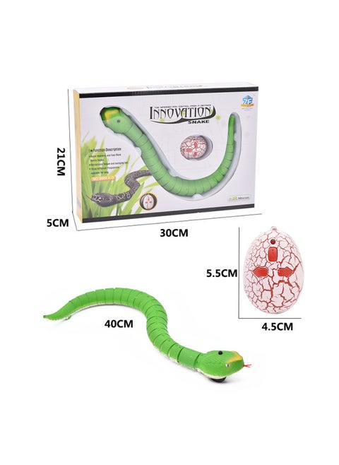 Simulation Remote Control Snake Animal Model Electric Induction Remote Control Cockroach Trick Toy A Generation Of Hair-Color:Remote Control Green Snake