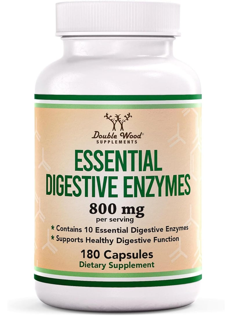 إنزيمات هضمية - مزيج 800 ملغ من أهم 10 إنزيمات هضمية وبنكرياسية (أميليز، ليباز، بروميلين، لاكتاز، بابين، بروتياز، سيلولاز، مالتاز، إنفرتاز) - Image 1