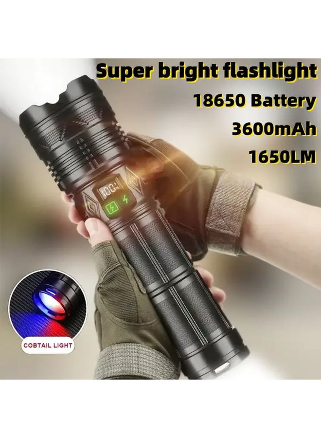 ABS Material High Brightness Flashlight 3600mAh Power Bank 10 Modes Digital Display USB Type C Charging - Image 2