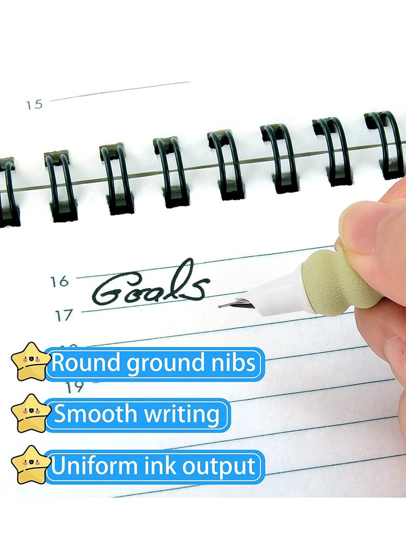 SYOSI 4pcs Retractable Fountain Pens, 0.38mm Fine Nib Refillable Press Fountain Pens, Quick-Drying Fountain Pens for Writing, Journaling, Doodling, Nice Gifts for Students Adults  - Image 4