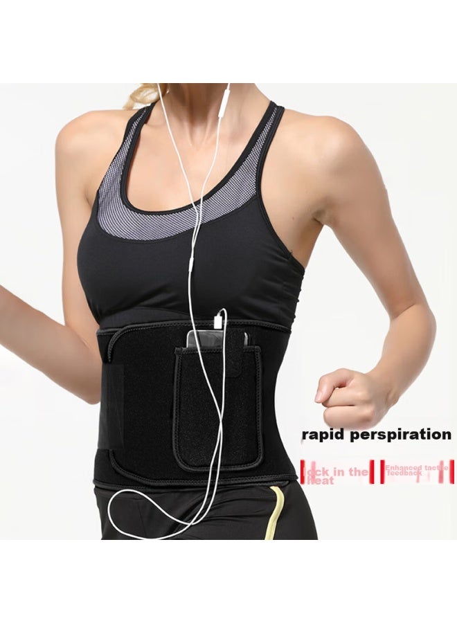 Chidong Sweat-inducing Waist Support Belt For Men And Women, Abdominal Shaping, Waist Slimming, Summer Fitness Running Sports Sweat-loss Weight Loss Waist Brace One Size Fits All - Image 1