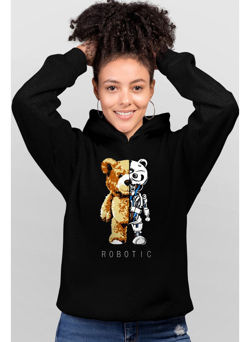 Robot Bear Black Hooded Women's Sweatshirt - pzsku/Z63E8EF2A22010FCCE60FZ/45/_/1725794610/28eaa27b-2bde-4583-a56b-32f3d326e6f0