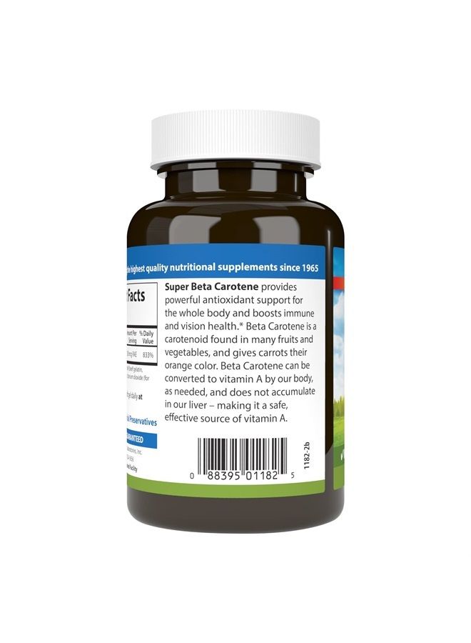 Carlson بيتا كاروتين سوبر، 25000 وحدة دولية (15 ملغ)، فيتامين أ على شكل بيتا كاروتين، شكل متاح حيوياً ونشط حيوياً، صحة الرؤية، بشرة صحية، 250 كبسولة لينة - Image 3