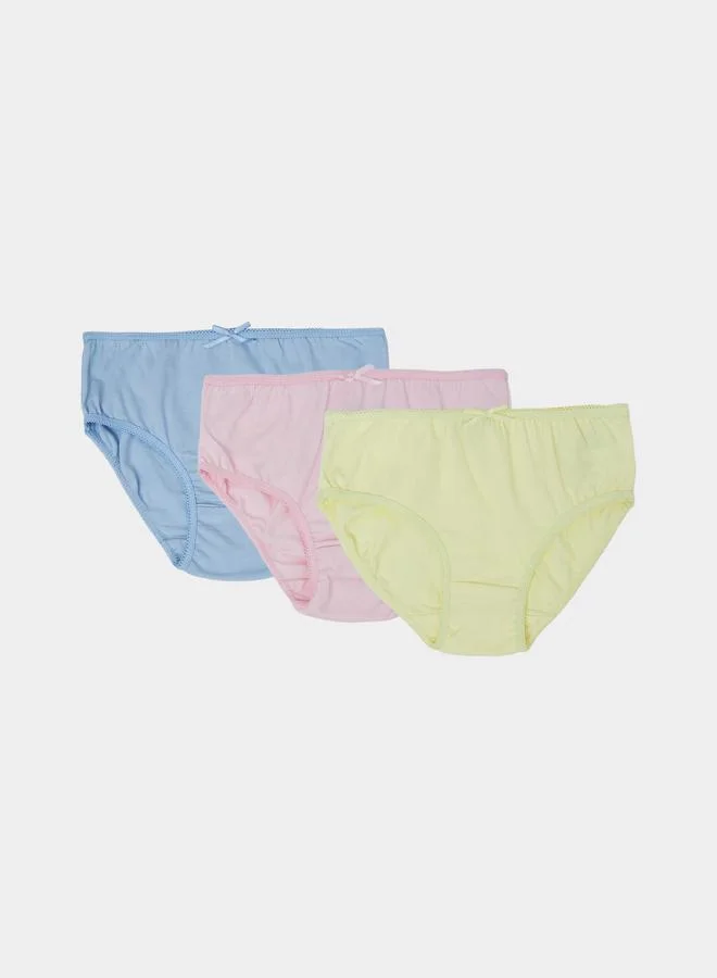 ستايلي Girls Pack of 3 - Cotton Blend Briefs with Bow Detail