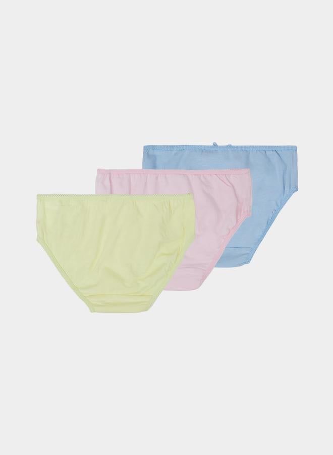 Styli Girls Pack of 3 - Cotton Blend Briefs with Bow Detail - Image 3