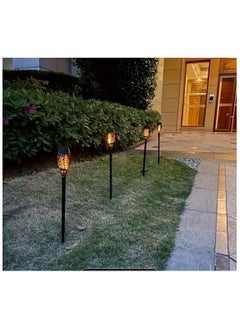 Generic Solar Flame Waterproof LED Lights for Outdoor Decor 2 Pack Solar Powered Pathway Lights With Dancing Glow Auto On Off Security Torch Light For Pathway Patio Yard Garden  - Image 2