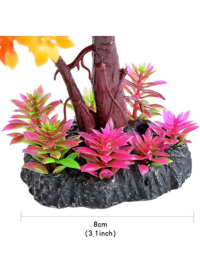 Saim Plastic Plants Artificial Orange Yellow Tree for Fish Tank Decorations Aquarium Decor Bonsai Ornament 8.6" Height - Image 5