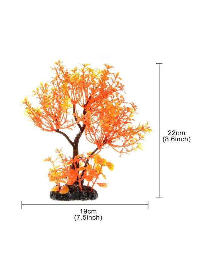 Saim Plastic Plants Artificial Orange Yellow Tree for Fish Tank Decorations Aquarium Decor Bonsai Ornament 8.6" Height - Image 4