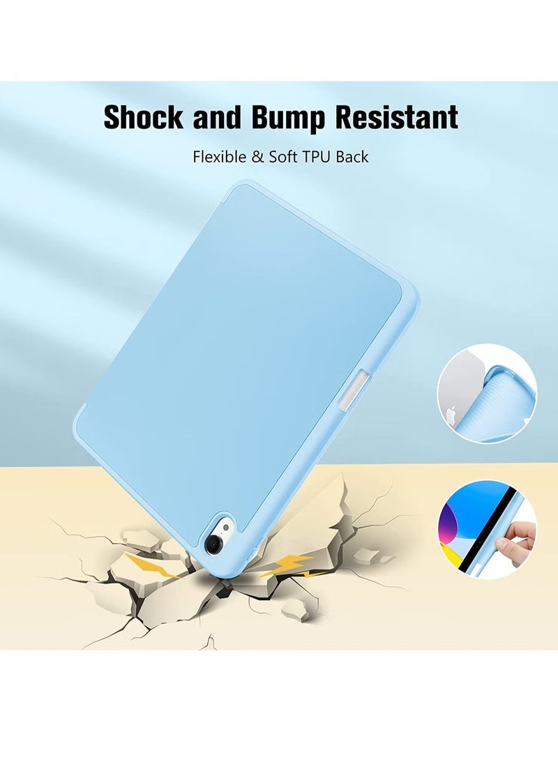 ELTRAZONE - Case for iPad 10th Generation 10.9 Inch (2022 Model), Slim Stand Hard Back Shell Cover with Auto Wake/Sleep Function, Blue Color – Lightweight, Durable Protection, Shockproof, Scratch-Resistant, Perfect Fit for Daily Use - Image 1