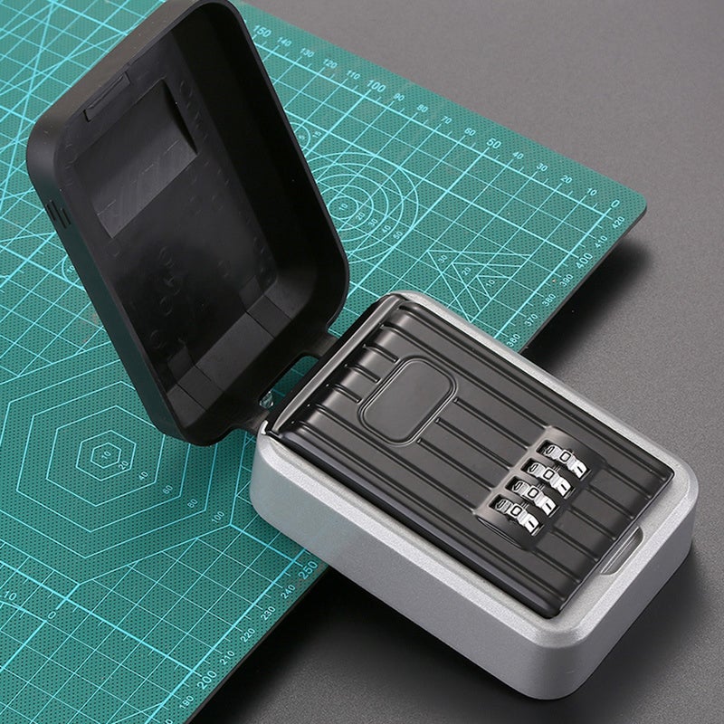 Key Storage Box Wall Mounted with Cover 4-Digit Combination Password Key Safe Lock Box Resettable Code Outdoor Key Hider - Image 4