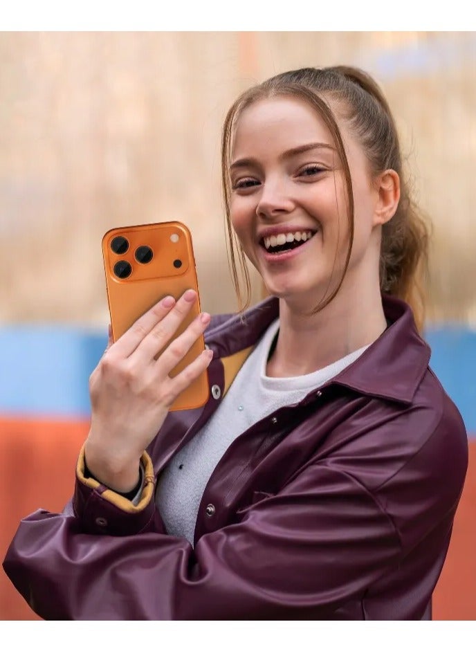 LEVELO iPhone 17 Pro / 17 Pro Max Lens Protector / Scratch Resistant / Lucent Duo Lens Protector With 99% Transmittance / Lens Protector with 2x Titanium Alloy - Orange - Image 3