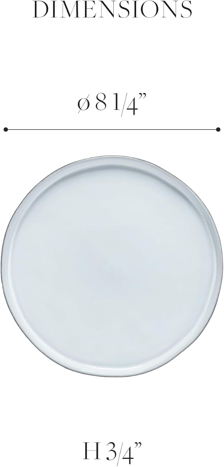 Costa Nova Ceramic Stoneware 8 Salad Dessert Plate  Lagoa Eco Gres Collection White  Microwave  Dishwasher Safe Dinnerware  Food Safe Glazing  Restaurant Quality Tableware - Image 2