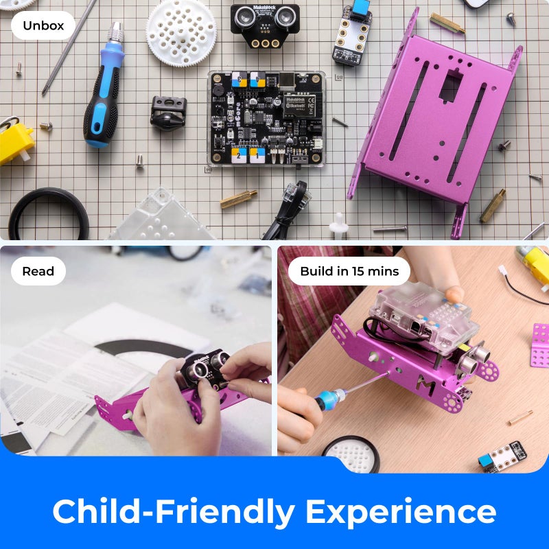Makeblock Makeblock mBot Robot Kit, STEM Projects for Kids Ages 8-12 Learn to Code with Scratch Arduino, Robot Kit for Kids, STEM Toys for Kids,Computer Programming for Beginners Gift for Boys and Girls 8 Pink  - Image 4