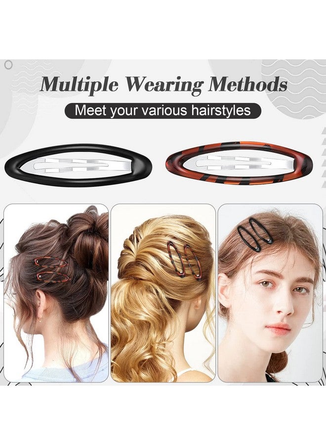 Cositina 16 Pieces Oval Shaped Snap Hair Clip Epoxy Metal Snap Clips Non Slip Big Ellipse Hair Grip Barrettes For Women Girls Hair Accessories - Image 5