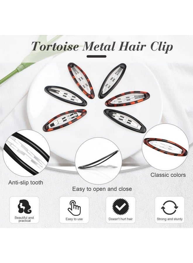 Cositina 16 Pieces Oval Shaped Snap Hair Clip Epoxy Metal Snap Clips Non Slip Big Ellipse Hair Grip Barrettes For Women Girls Hair Accessories - Image 4