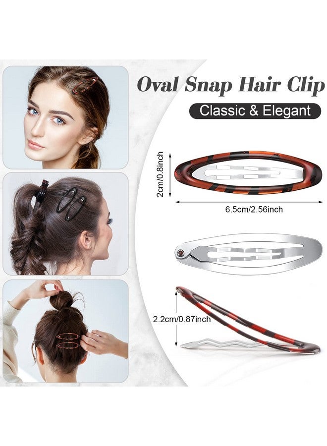 Cositina 16 Pieces Oval Shaped Snap Hair Clip Epoxy Metal Snap Clips Non Slip Big Ellipse Hair Grip Barrettes For Women Girls Hair Accessories - Image 3