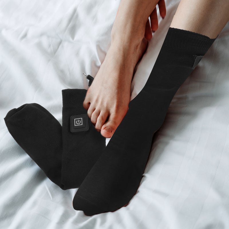 2 Pairs of Electric Socks with Battery Box Thermal Socks Thick Cotton Socks - Image 2
