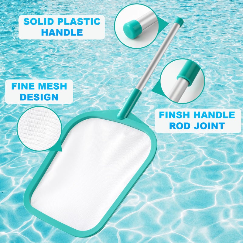 Loiyadn Pool Skimmer - Pool Net with Pole, Pool Skimmer Net with Solid Plastic Frame, Skimmer Net with Fine Mesh Net, Hot Tub Skimmer Net - Image 3